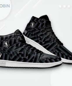 Wednesday Addams Nevermore Jordan 1 High Sneakers Fan Gift Wednesday Addams Nevermore Jordan 1 High Sneakers Fan Gift