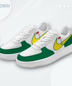 White Air Force 1 Shoes with Master Tournament Golf Design for Fans