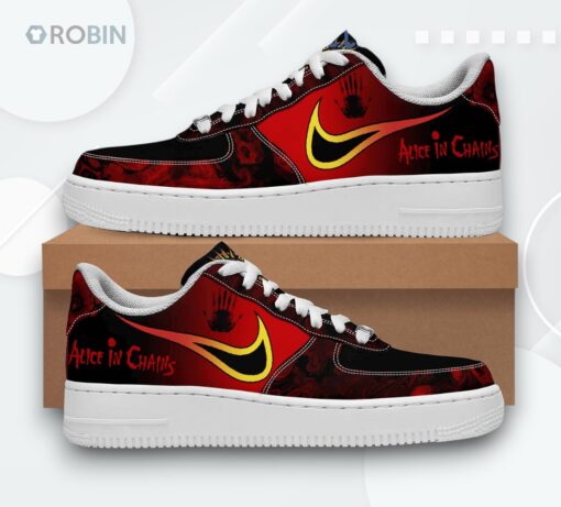 White Lace Air Force 1 Shoes with Alice In Chains Love Fans Design