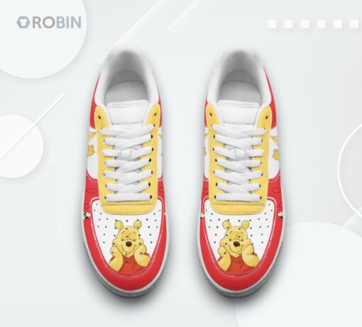 Winnie The Pooh Honey Bee Design Air Force 1 Sneakers for Kids & Adults