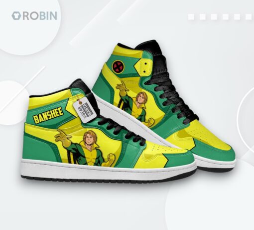 X Men Banshee Custom Jordan 1 High Sneakers – Comic Book Shoes