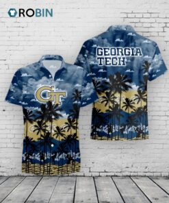 Yellow Jackets Hawaiian Shirt –  Palms Tree Print