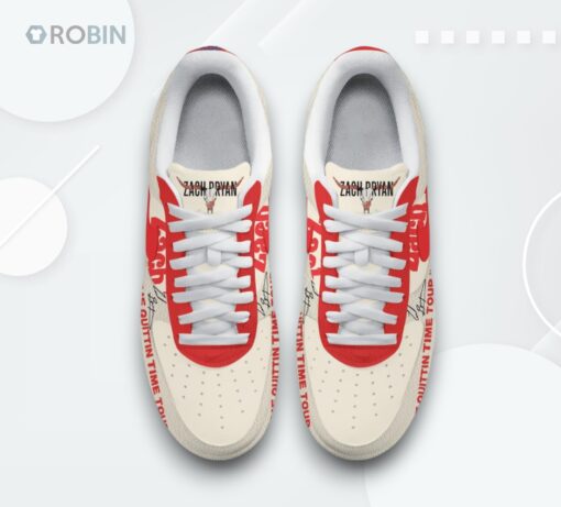 Zach Bryan Air Force 1 Shoes   Quittin Tume Tour Limited Edition Design