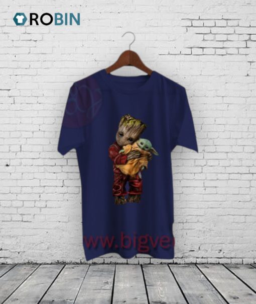 Adopt Baby Groot Holding Yoda The Child Shirt