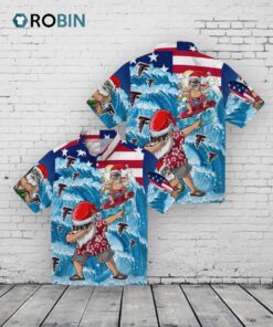 Atlanta Falcons Surfing Santa Hawaiian Shirt Atlanta Falcons Surfing Santa Hawaiian Shirt