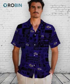 Baltimore Ravens Tropical Patchwork Hawaiian Shirt