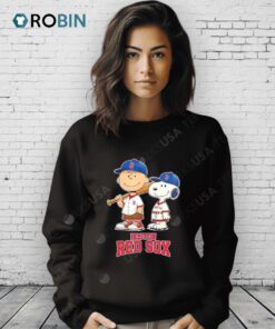Boston Red Sox Charlie Brown And Snoopy Baseball Cartoon Fan Shirt