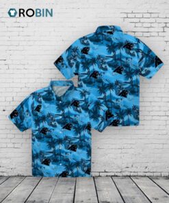 Carolina Panthers Coastal Palms Hawaiian Shirt