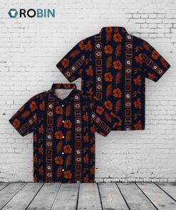 Chicago Bears Framed Floral Hawaiian Shirt Chicago Bears Framed Floral Hawaiian Shirt