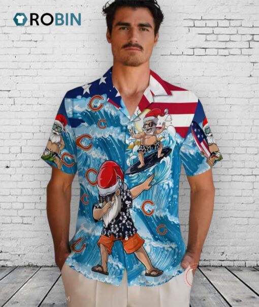Chicago Bears Surfing Santa Hawaiian Shirt