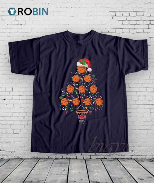 Christmas Basketball Tree Shirt