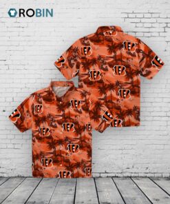 Cincinnati Bengals Coastal Palms Hawaiian Shirt Cincinnati Bengals Coastal Palms Hawaiian Shirt