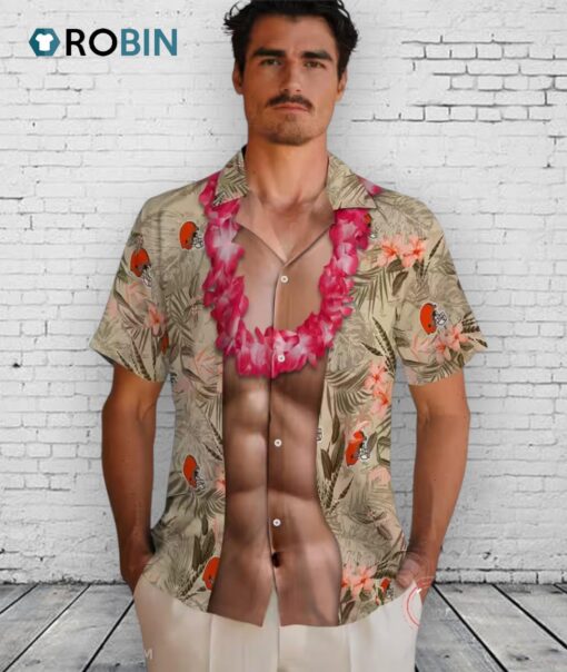 Cleveland Browns Chest Illusion Hawaiian Shirt