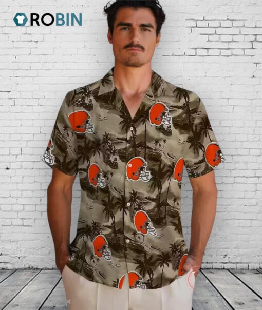 Cleveland Browns Coastal Palms Hawaiian Shirt