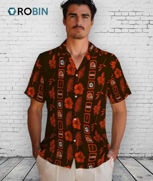 Cleveland Browns Framed Floral Hawaiian Shirt