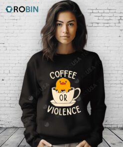 Coffee Or Violence Duck Cartoon Shirt