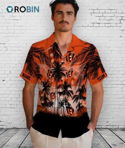 Custom Cincinnati Bengals Sunset Scene Hawaiian Shirt