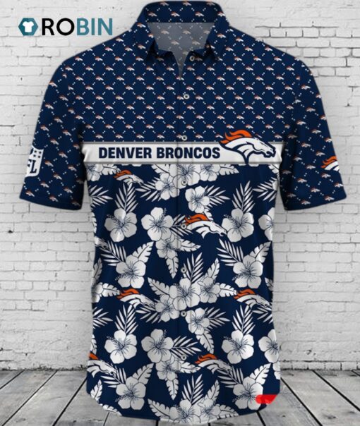 Denver Broncos NFL Palm Leaves Hawaiian Shirt