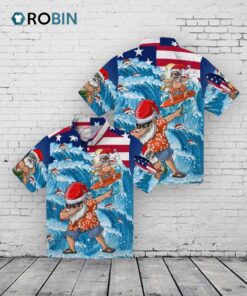 Denver Broncos Surfing Santa Hawaiian Shirt Denver Broncos Surfing Santa Hawaiian Shirt