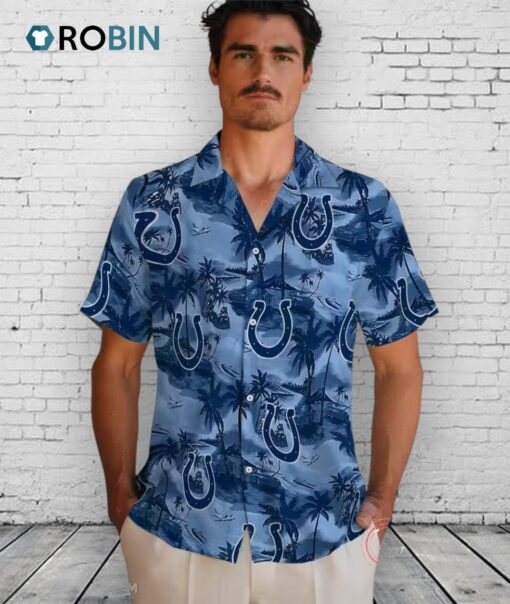 Indianapolis Colts Coastal Palms Hawaiian Shirt