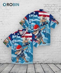 Indianapolis Colts Surfing Santa Hawaiian Shirt