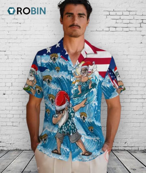 Jacksonville Jaguars Surfing Santa Hawaiian Shirt