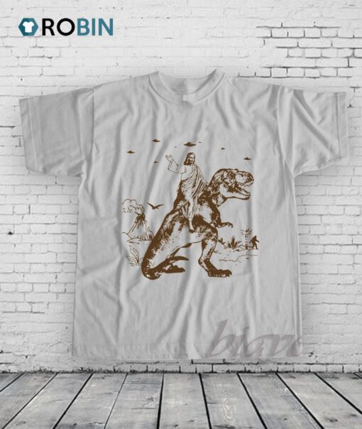 Jesus Riding Dinosaur Shirt