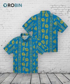 Los Angeles Chargers Framed Floral Hawaiian Shirt Los Angeles Chargers Framed Floral Hawaiian Shirt