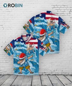 Los Angeles Chargers Surfing Santa Hawaiian Shirt Los Angeles Chargers Surfing Santa Hawaiian Shirt