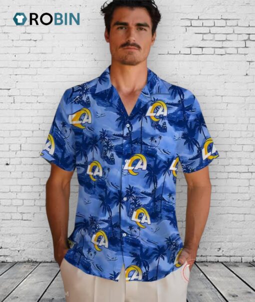 Los Angeles Rams Coastal Palms Hawaiian Shirt