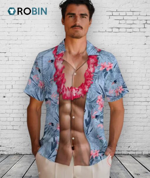 New England Patriots Chest Illusion Hawaiian Shirt