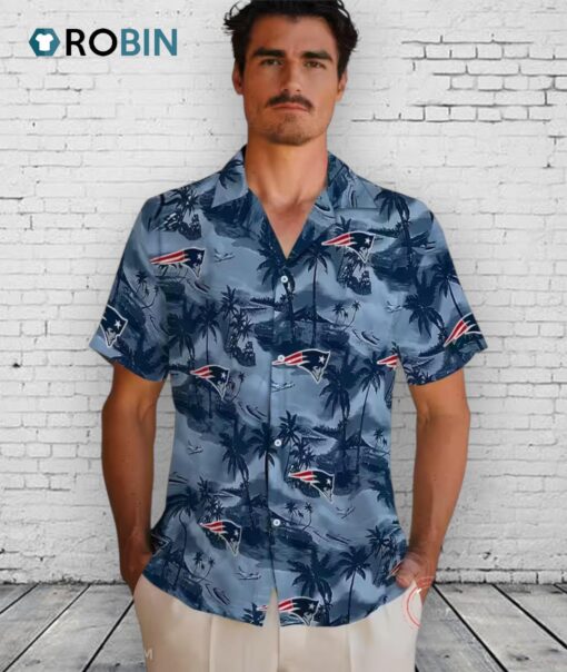 New England Patriots Coastal Palms Hawaiian Shirt