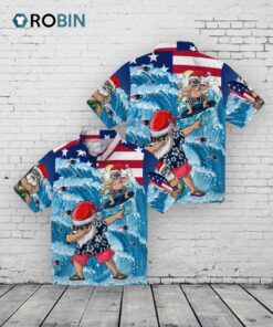 New England Patriots Surfing Santa Hawaiian Shirt