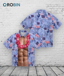 New York Giants Chest Illusion Hawaiian Shirt
