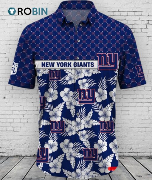 New York Giants NFL Palm Leaves Hawaiian Shirt