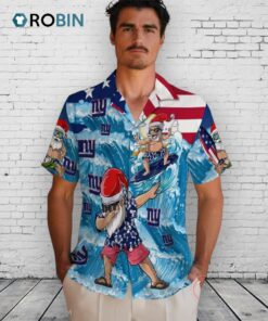 New York Giants Surfing Santa Hawaiian Shirt