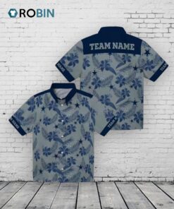 Personalized Dallas Cowboys Botanical Silver Hawaiian Shirt