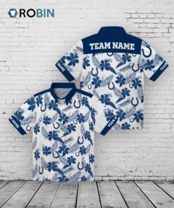 Personalized Indianapolis Colts Botanical Hawaiian Shirt