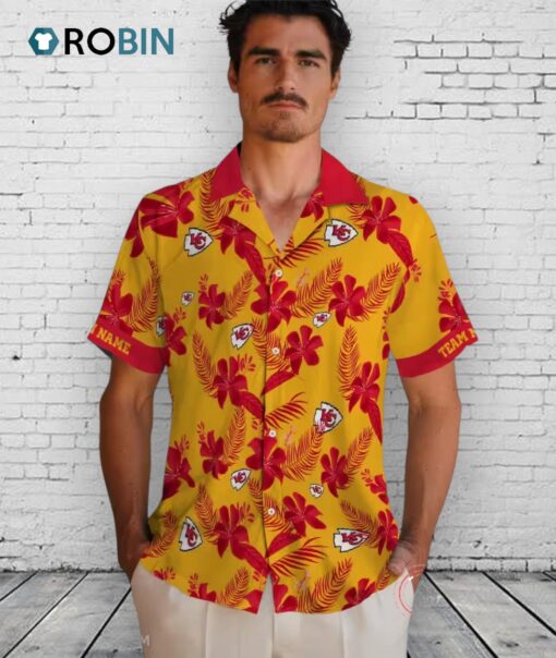 Personalized Kansas City Chiefs Botanical Hawaiian Shirt