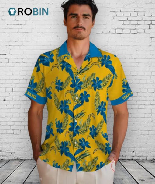 Personalized Los Angeles Chargers Botanical Hawaiian Shirt