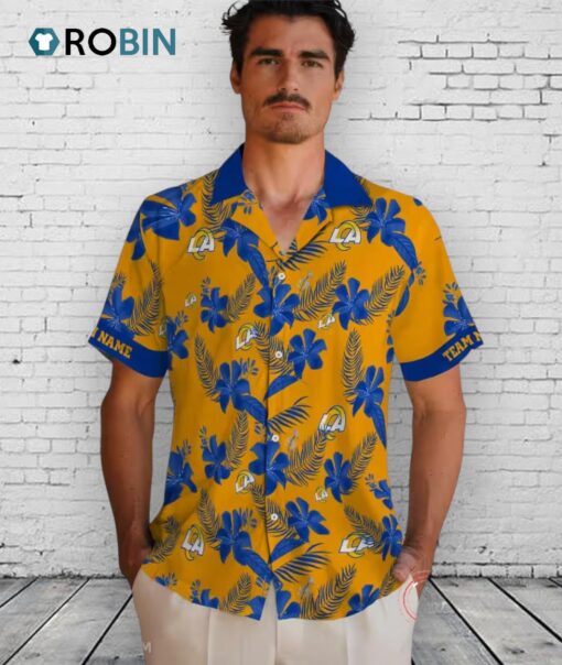 Personalized Los Angeles Rams Botanical Hawaiian Shirt