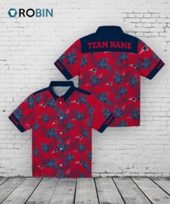 Personalized New England Patriots Botanical Hawaiian Shirt Personalized New England Patriots Botanical Hawaiian Shirt