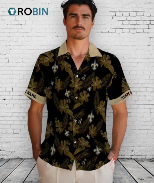 Personalized New Orleans Saints Botanical Hawaiian Shirt