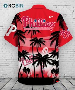 Philadelphia Phillies Palm Tree Button Up Hawaiian Shirt