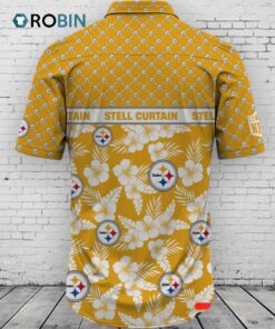 Pittsburgh Steelers NFL Palm Leaves Hawaiian Shirt Pittsburgh Steelers NFL Palm Leaves Hawaiian Shirt
