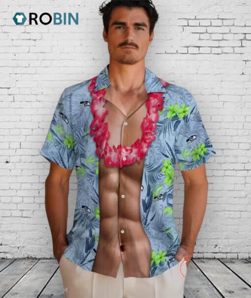 Seattle Seahawks Chest Illusion Hawaiian Shirt
