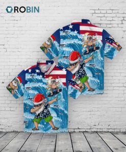 Seattle Seahawks Surfing Santa Hawaiian Shirt