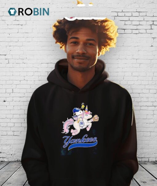 Snoopy And Woodstock Riding Unicorn New York Yankees Shirt