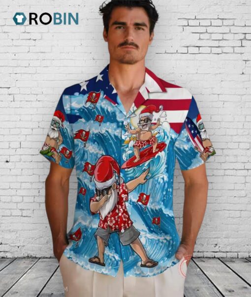 Tampa Bay Buccaneers Surfing Santa Hawaiian Shirt