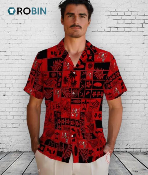 Tampa Bay Buccaneers Tropical Patchwork Hawaiian Shirt